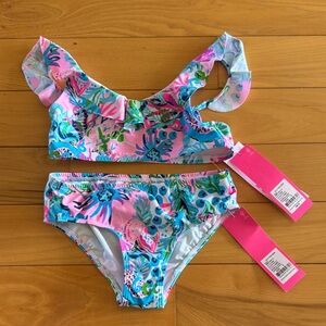 Lilly Pulitzer Mandevilla Baby Paradise Petals Girls 2 Piece UPF Swimsuit